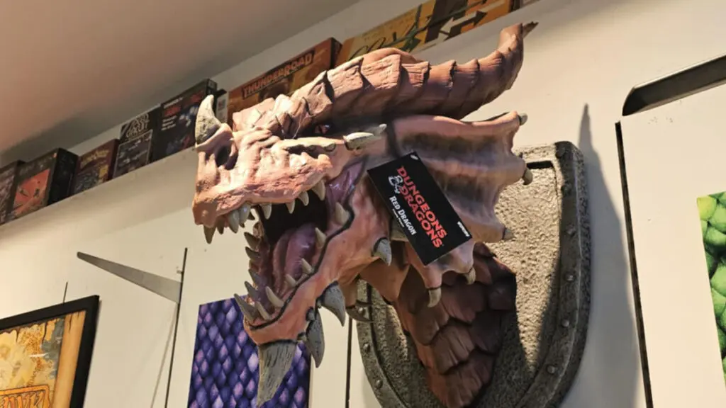 Dragon head mounted on wall