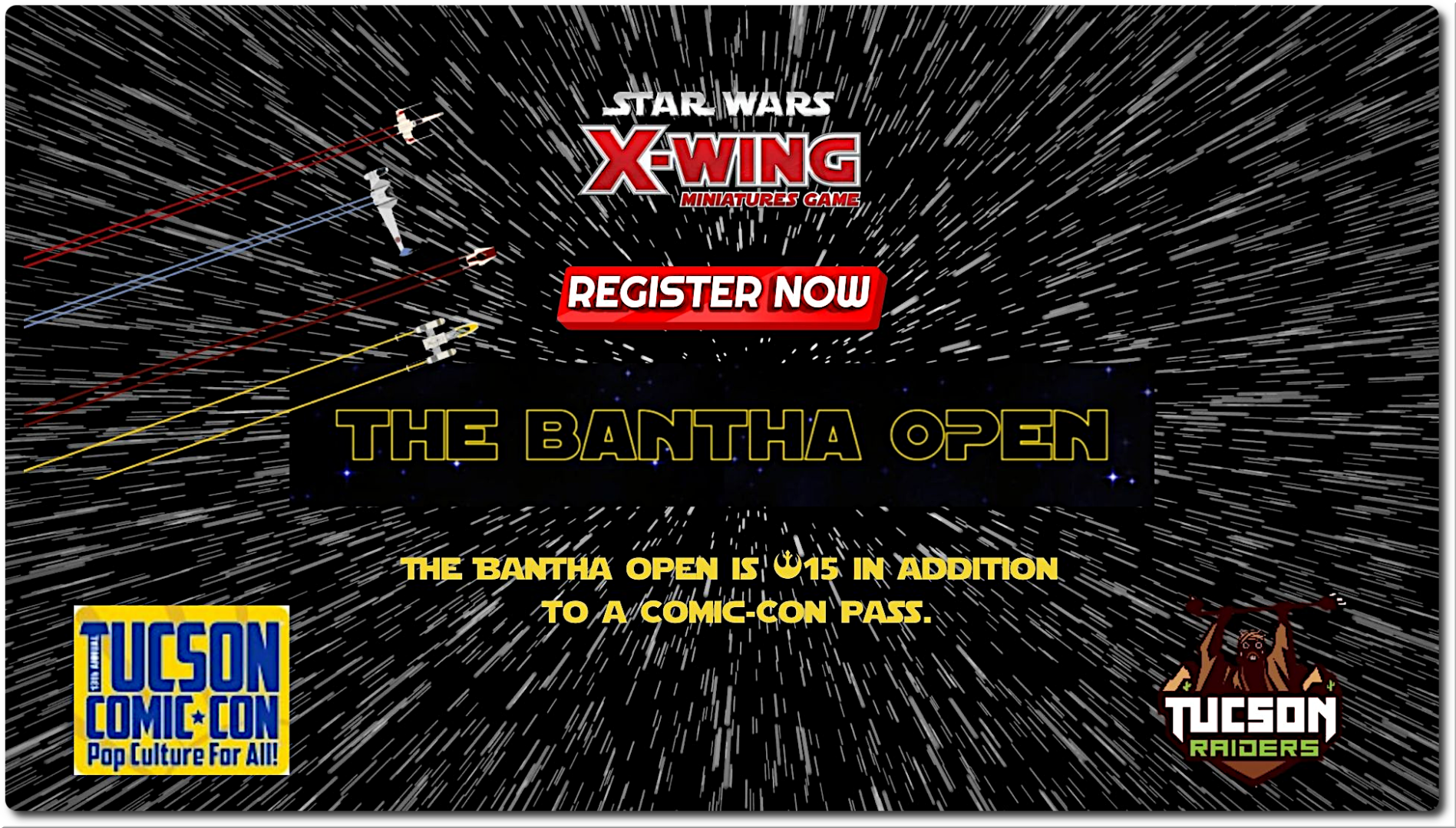 The Bantha open is $15 in addition to a Comic-Con pass.